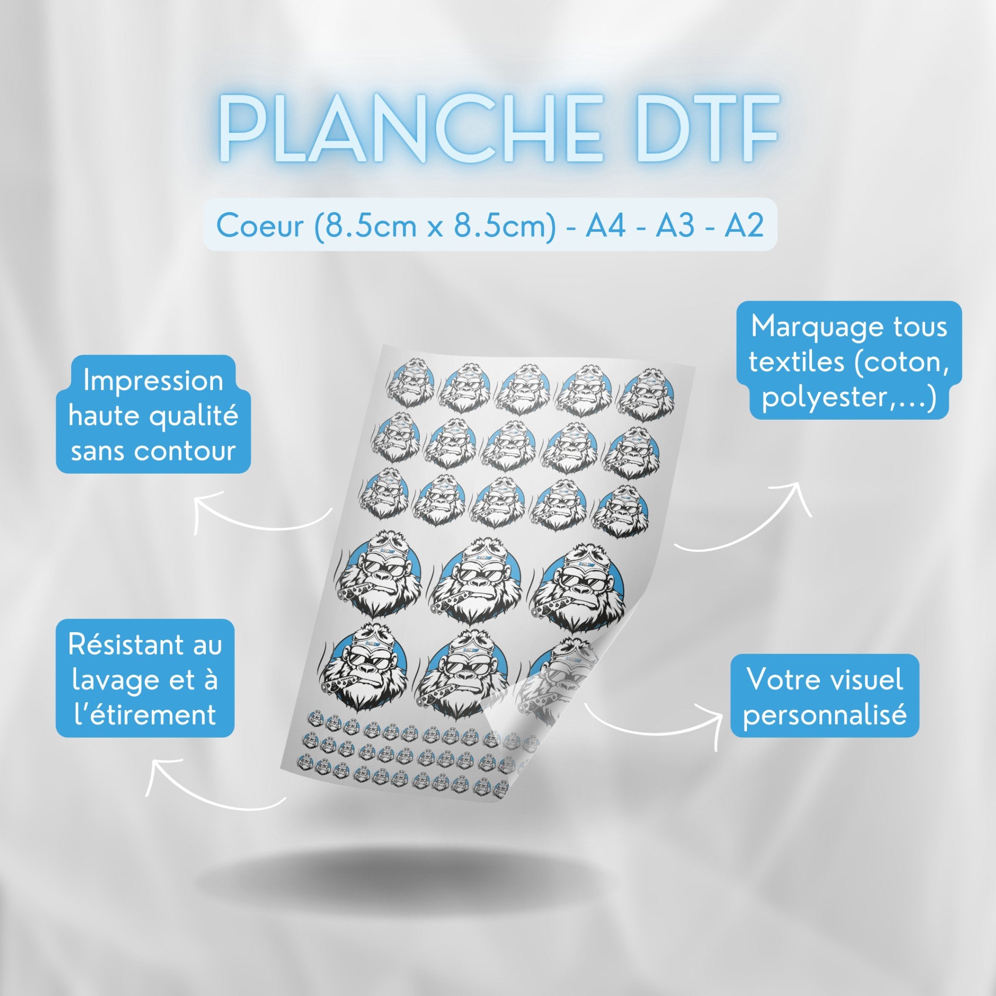 Impression Personnalisée DTF Textile (format planche) – dcomdtf